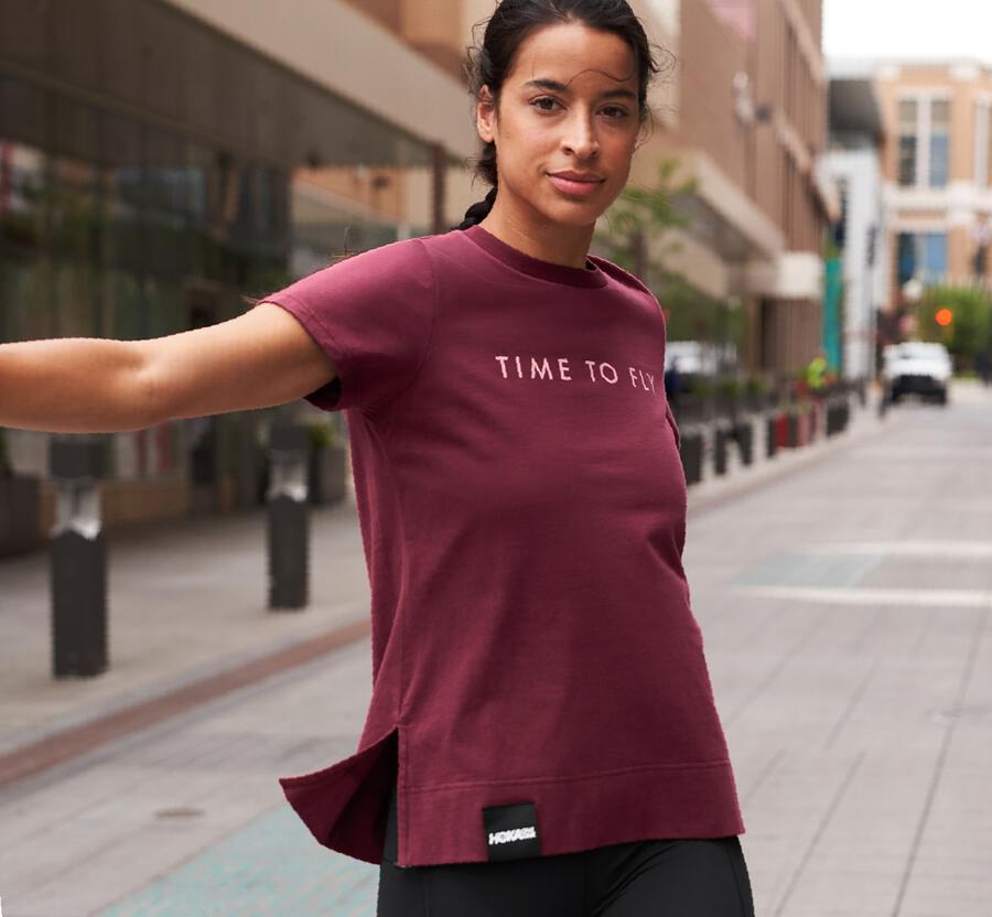 Hoka One One Womens Tee - Brand - Brown - NORU84125